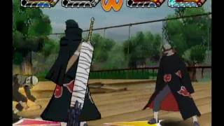 Naruto GNT EX 3 match 59 Baki vs Shino vs Kakuzu and Kisame [upl. by Suirradal]