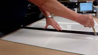 PROFESSIONAL PICTURE FRAMER SHOWS HIS SKILL OF CUTTING SHEET GLASS PERFECTLY [upl. by Gen]