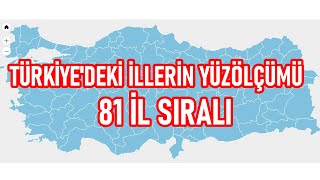 Türkiyenin Yüzölçümü  Şehirlerin Yüzölçümü  En Büyük ve En Küçük İller  Sıralı Liste [upl. by Matland]