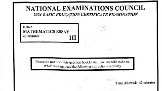 2024 BECE JUNIOR WAEC MATHEMATICS ESSAY PAPER III QUESTIONS amp ANSWERS [upl. by Eerahs727]