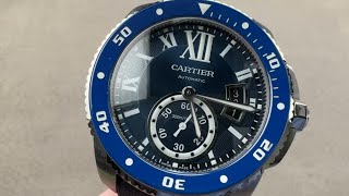 Cartier Calibre de Cartier Diver Blue WSCA0010 Blue Ceramic Bezel Cartier Watch Review [upl. by Novihc]