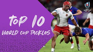 Ten of the Best Tackles from Rugby World Cup 2019 [upl. by Chemosh]