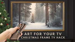 2hr Framed Christmas Tree TV Art Screensaver 4K Frame TV Hack Snowy Xmas Landscape DIY TV Decor [upl. by Vivyan]