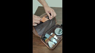 Travel in Style with Our Leather Toiletry Bag leathertoiletrybag organized travelaccessories [upl. by Adniled]