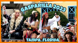 Gasparilla Pirate Fest 2023  Bead Tossing Extravaganza  Tampa Florida [upl. by Weksler436]