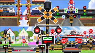 Kumpulan Kereta api kartun Palang pintu kereta api 😂【踏切アニメ】FUMIKIRI 踏切 Railroad crossing trainz 1 [upl. by Ylicec]