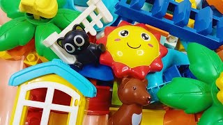 Satisfying building block marble run ☆ Create an interesting marble track building using Lego Duplo [upl. by Animrac486]