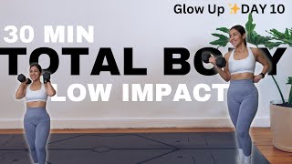 Glow Up ✨DAY 10 Low Impact Total Body Compound Workout  No Jumps  No Repeat [upl. by Aduh]