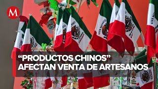 Artesanos mexicanos resultan afectados por la venta de productos chinos en fiestas patrias [upl. by Ezechiel]