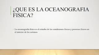 la oceanografia fisica [upl. by Anayeek]