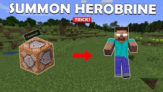 How to Summon HEROBRINE in Minecraft COMMAND BLOCK TRICK [upl. by Osmond]