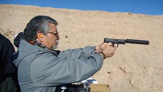 Talking Guns Shooting the HampK VP9 Tactical Suppressed with HampK Suppressor Shot Show Media Day 2018 [upl. by Ynez]