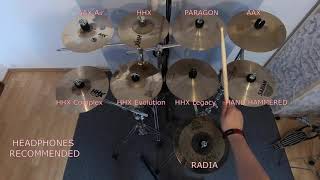 SABIAN 10“ Splash comparison  HHX Complex Evolution Legacy VS AAX AIR PARAGON HH RADIA cymbals [upl. by Nacnud]