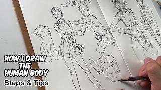 How I practice human body  Anatomy Gesture fold studies [upl. by Hernandez]