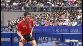 Tischtennis WM Finale 2009 Wang Hao vs Wang Liqin 2Satz [upl. by Nyladnor]