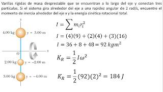 Física  Energía cinética rotacional y momento de inercia  Ejemplo 1 [upl. by Nadine]