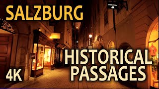 Salzburg Old Town Evening Walk Through Historical PASSAGES 4K HD [upl. by Ko]