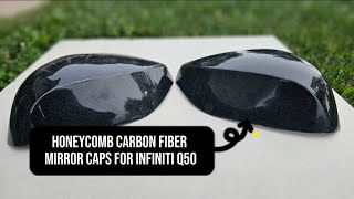 How to create honeycomb pattern carbon fiber mirror caps for Infiniti Q50 ASMR [upl. by Mchale454]