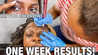 BEFORE YOU TATTOO YOUR EYEBROWS Watch THIS ONEWEEK HEALING PROCESS ON DARK SKIN [upl. by Einra869]