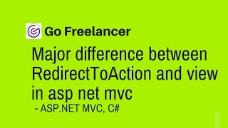 major difference between RedirectToAction and view in asp net mvc [upl. by Jochebed]