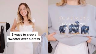 3 Ways to Crop a Sweater Over a Dress [upl. by Adnorahs679]