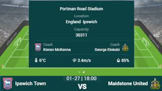 IPSWICH TOWN VS MAIDSTONE UNITED LIVE  FA CUP 2024  ROUND 4  MAIDSTONE UNITED VS IPSWICH TOWN [upl. by Eanej535]