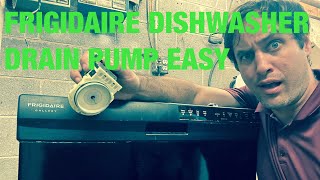 How to fix a Frigidaire dishwasher not draining water A00126401 one of the easiest drain pumps [upl. by Yenruoc]