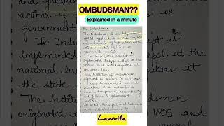 Who is Ombudsman explained with notes Lokpal Lokayuktas Lecture [upl. by Allcot]