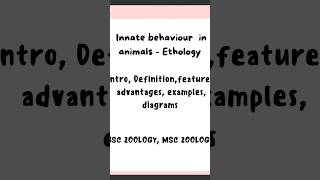 Innate or instinct behaviour in animals msczoology shortsviral trending shorts ethology [upl. by Zrike695]