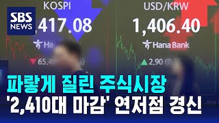 파랗게 질린 주식시장…코스피 2410대 마감 연저점 경신  SBS [upl. by Enajharas]