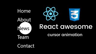 Change cursor on hover animation CSS amp React  Mouse cursor effect [upl. by Nialb4]