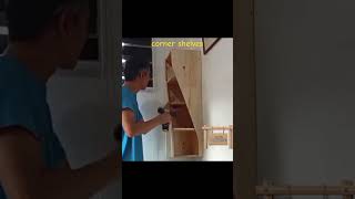 Corner shelves installation cornershelf woodworking interiordesign [upl. by Culver848]