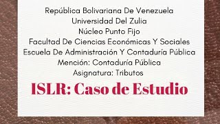 ISLR EN VENEZUELA CASO PRÁCTICO [upl. by Euqinobe896]