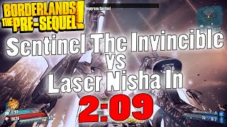 Borderlands The PreSequel  Lvl 52 Sentinel the Invincible vs Laser Nisha In 209 [upl. by Pan]