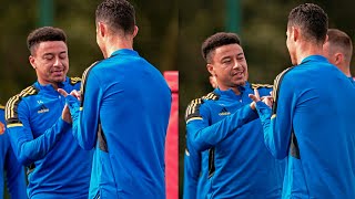 Jesse Lingard teaching Cristiano Ronaldo how to do the JLingz celebration😂😂 [upl. by Hairas]