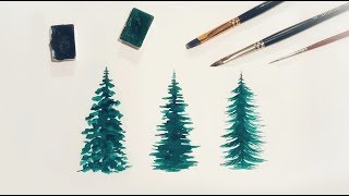 How To Make Watercolor Trees For Beginners [upl. by Ennaillek]