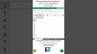 How to Change Page Margin in MS Excel  UrduHindi excel learning teacher shorts shortsfeed [upl. by Eleph70]