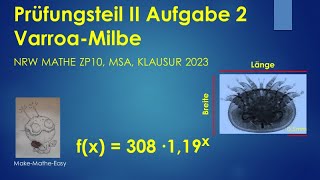 Prüfungsteil 2 Mathe ZP10 NRW 2023 Aufgabe 2 VarroaMilbe [upl. by Anitnas642]