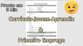 Currículo PRIMEIRO EMPREGO E Jovem Aprendiz  SExperiência [upl. by Tracey]