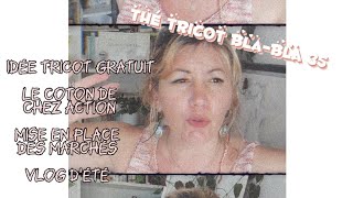 Thé Tricot blabla 35 summervlog coton action fil vlogtricot modelgratuit projetété [upl. by Gile]