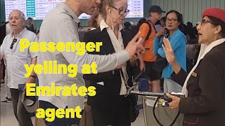 Passenger yelling at Emirates agent LAX airport police show up and its over [upl. by Korella]