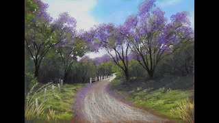 Jacaranda Glory  Pastel speed painting [upl. by Kristy]