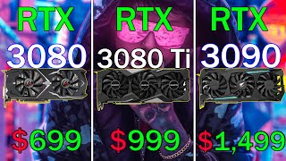 RTX 3080 Vs RTX 3080 Ti Vs RTX 3090  12 Game benchmark in 4K [upl. by Melony]