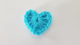 How to Crochet a HEART mini size  For Absolute Beginners [upl. by Cummings]