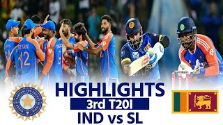 IND vs SL 3rd T20 Match Live India vs Sri Lanka 3rd T20I Match  HIGHLIGHTS  Shubman Gill [upl. by Liemaj]