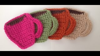 Quick amp Easy crocheted Mug Coasters  Video Tutorial [upl. by Malvie]