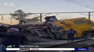 Western Cape  Train derails in Paarl multiple passengers injured [upl. by Sirronal]