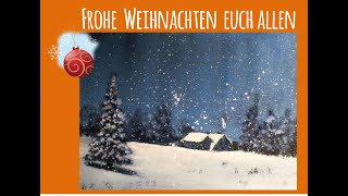 zauberhafte Winterlandschaft  Acryl malen  SchrittfürSchritt Tutorial  Anfänger [upl. by Kolnick915]