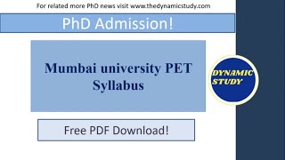 Mumbai university PET Syllabus Download [upl. by Cort710]