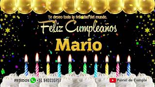 Feliz Cumpleaños Mario  Pastel de Cumpleaños con Música para Mario [upl. by Llenra367]